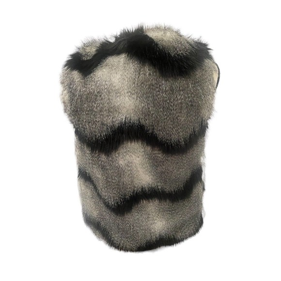 ANTHROPOLOGIE Elevenses Ostrich Stripe Faux Fur Vest Size Xsmall - Picture 5 of 6